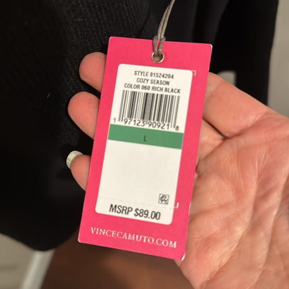 Vince Camuto NWT “Cozy Season” wide v neck knit sweater with wide ribbed collar - Picture 6 of 8